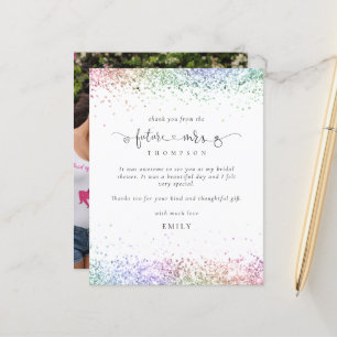 Budget Future Mrs Photo Colourful Glitter Thank Yo