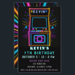 Budget Gaming Fun Neon Glow Arcade Birthday Invite<br><div class="desc">Level up your celebration with our Budget Arcade Birthday Party Invitation! Featuring a fun, retro gaming theme, this customizable invitation is perfect for an action-packed arcade party. Personalize with your event details and get ready to invite guests for a day of gaming and excitement. Ideal for kids, teens, and arcade...</div>