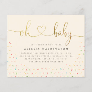 Budget Gender Neutral Gold Script Oh Baby Shower