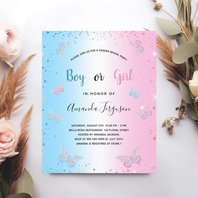 Budget gender reveal baby shower butterflies (Creator Uploaded)