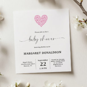 Budget Gentle Pink Heart Baby Shower Party 