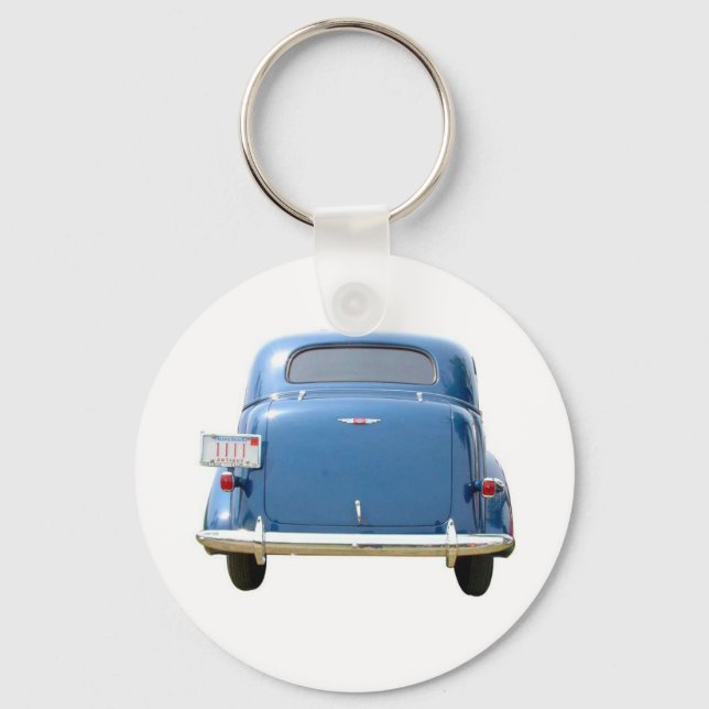 Budget Gift - Vintage Blue Chevy Father's Day Keychain (Front)
