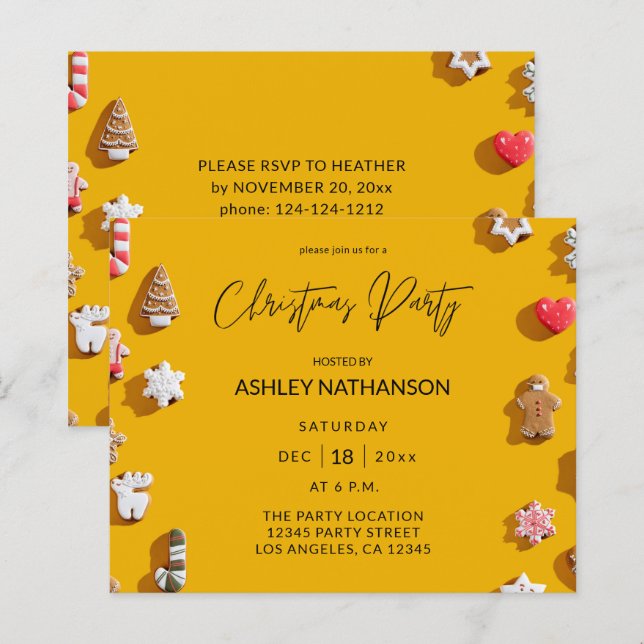 Budget Gingerbread Cookie Christmas Party (Front/Back)