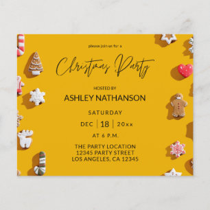 Budget Gingerbread Cookie Christmas Party Flyer