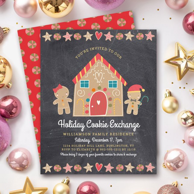Budget Gingerbread Cookie Party Chalkboard Invite (Creator Uploaded)