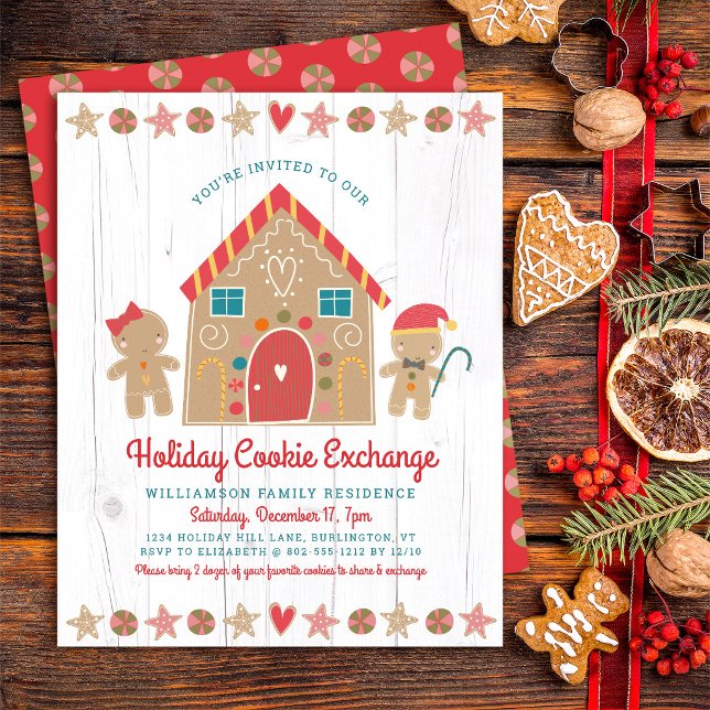 Budget Gingerbread Rustic Cookie Exchange Invite (Creator Uploaded)