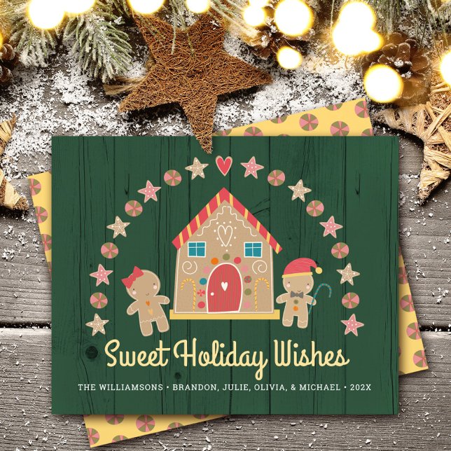 Budget Gingerbread Sweet Holiday Wings Carte verte (Créateur téléchargé)