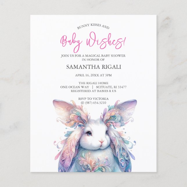 Budget Girl Baby Shower Spring Theme Flyer (Front)