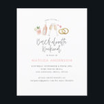 budget Girly pink champagne chic bachelorette Flyer<br><div class="desc">budge watercolor painted champagne and cocktails pink girly modern bachelorette itinerary weekend party invitation and itinerary. Beautiful,  classy illustrations,  part of a collection.</div>
