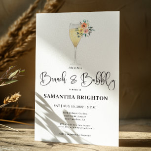 Budget Glass Bridal Brunch Invitation