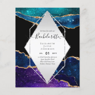 BUDGET Glitter AGATE BACHELORETTE Party Invite Flyer