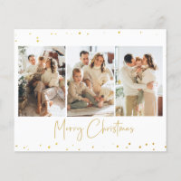 Budget Glitter Christmas Photo Greeting Card