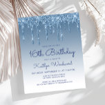 Budget Glitter Drip Blue 16th Birthday Invitation<br><div class="desc">This trendy 16th birthday invitation features a sparkly blue faux glitter drip border and blue ombre background. The words "16th Birthday" and the name of the guest of honour appear in casual blue handwriting script, with the rest of the customizable text in blue sans serif font. The same blue glitter...</div>