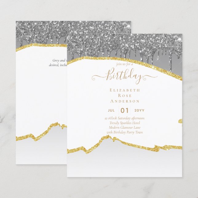BUDGET Glitter Glam Agate Pretty Girly Any Age (Front/Back)