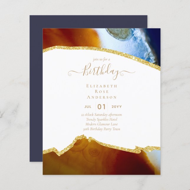 BUDGET Glitter Glam Agate Pretty Girly Any Age (Front/Back)