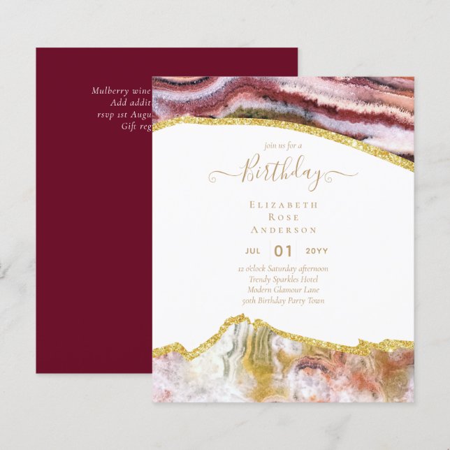 BUDGET Glitter Glam Agate Pretty Girly Any Age (Front/Back)