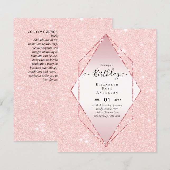 BUDGET Glitter Glam Foil Pretty Girly Any Age (Front/Back)