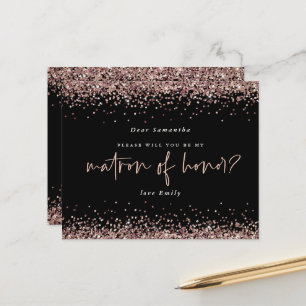 Budget Glitter Rose Gold Matron Of Honour Request
