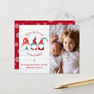 Budget Gnome for Holidays Rustic Cute Carte photo