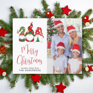 Budget Gnomes Joyeux Noël Photo Carte de vacances