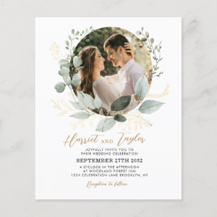 BUDGET Gold and Greenery Eucalyptus Photo Wedding