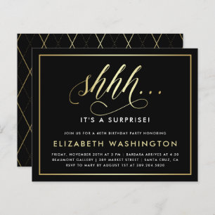 Budget Gold & Black Surprise Birthday Party