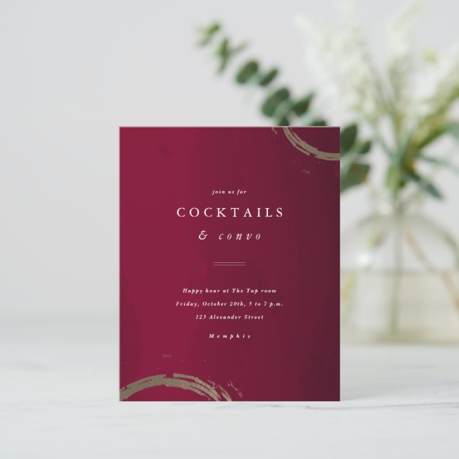 Budget Gold Cocktail Dinner Party Invitation (Standing Front)