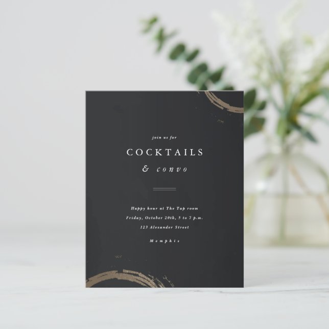 Budget Gold Cocktail Dinner Party Invitation (Standing Front)
