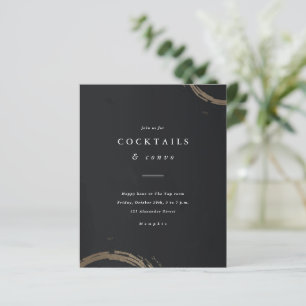 Budget Gold Cocktail Dinner Party Invitation
