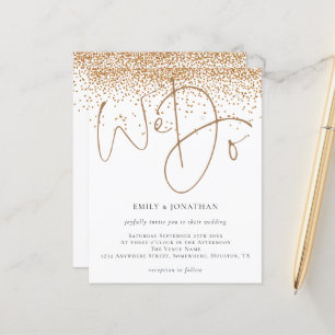 Budget Gold Confetti Glitter We Do Wedding Invite