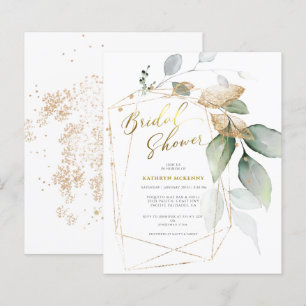 Budget Gold Eucalyptus Greenery Bridal Shower Card