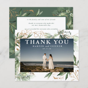 Budget Gold Eucalyptus Greenery Photo Thank You