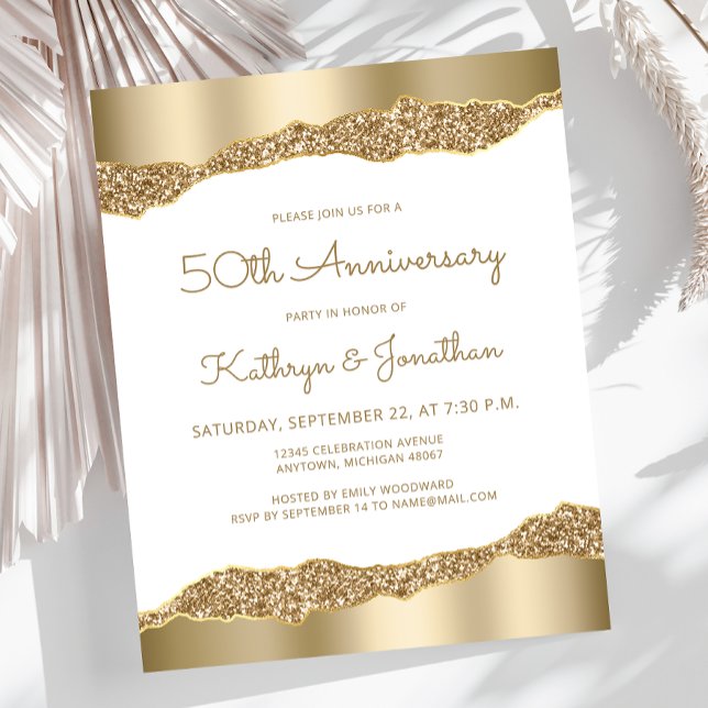 Budget Gold Foil Glitter 50th Anniversary Invite (Creator Uploaded)