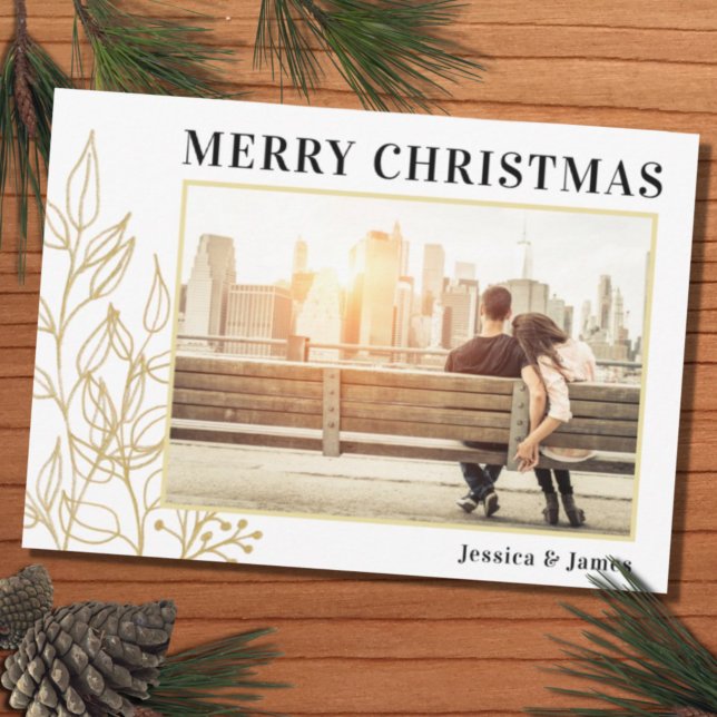 Budget Gold Foliing Photo Joyeuse carte de Noël (Créateur téléchargé)