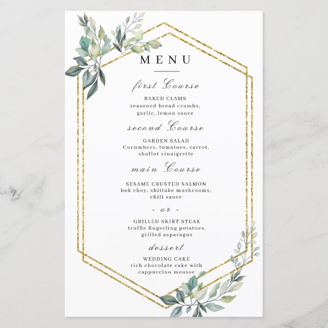 Budget Gold Frame Flyer Rustic Foliage Wedding (Front)