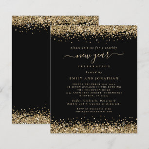 Budget Gold Glitter Black New Years Eve Party