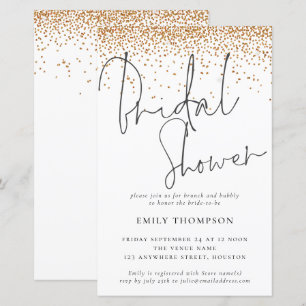 Budget Gold Glitter Bridal Shower Invitation