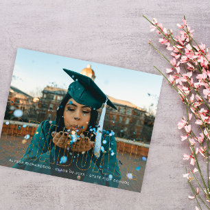 Budget Gold Glitter Graduate Photo Announcement Flyer