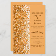 Budget Gold Glitter Modern Wedding Invitation