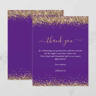 Budget Gold Glitter Purple 2024 Graduation Thanks