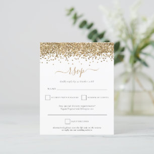 Budget Gold Glitter QR Code Wedding RSVP