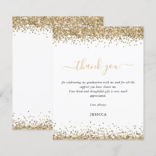 Budget Gold Glitter White 2024 Graduation Thanks