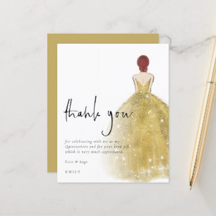 Budget Gold Gown Girl Auburn Quinceañera Thanks