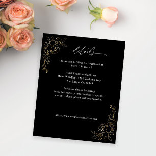 Budget Gold Lined Floral Details on Black Flyer