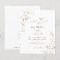 Budget Gold Lined Floral White & Gold Wedding