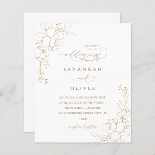 Budget Gold Lined Floral White & Gold Wedding