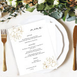 Budget Gold Lnd Floral Menu<br><div class="desc">** SATIN PAPER IS PAPER THIN. UPGRADE THE PAPER FOR A THICKER PAPER. HAS AN OPTION FOR ENVELOPES. *** Save money on formal invitations with this smaller invitation that has an option for envelopes. Celebrate your wedding or party in style with an elegant touch. Create your custom Gold Lined Floral...</div>