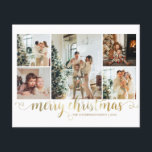 BUDGET Gold Merry Christmas Heart Script 5 Photo<br><div class="desc">Modern Gold Merry Christmas Heart Script 5 Photo Holiday Card</div>