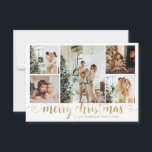 BUDGET Gold Merry Christmas Heart Script 5 Photo Card<br><div class="desc">Modern Gold Merry Christmas Heart Script 5 Photo Holiday Card</div>