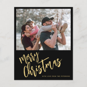 Budget gold Merry Christmas photo Holiday Card